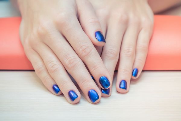 Dark blue nail polish